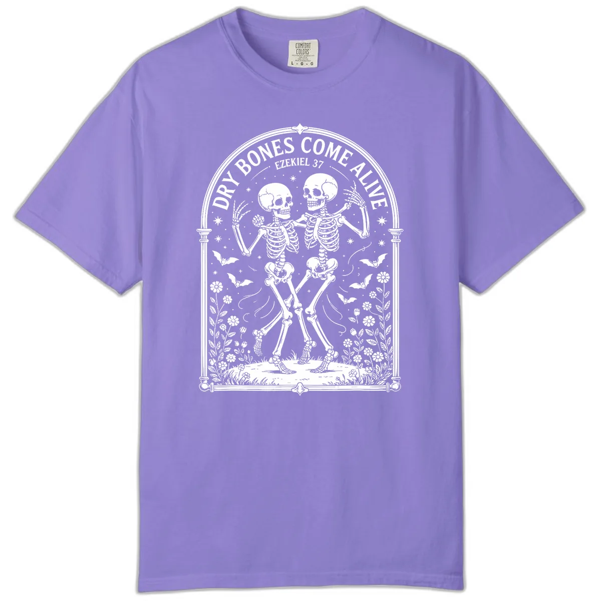 Dry Bones Come Alive Skeletons Dancing Comfort Color in Violet