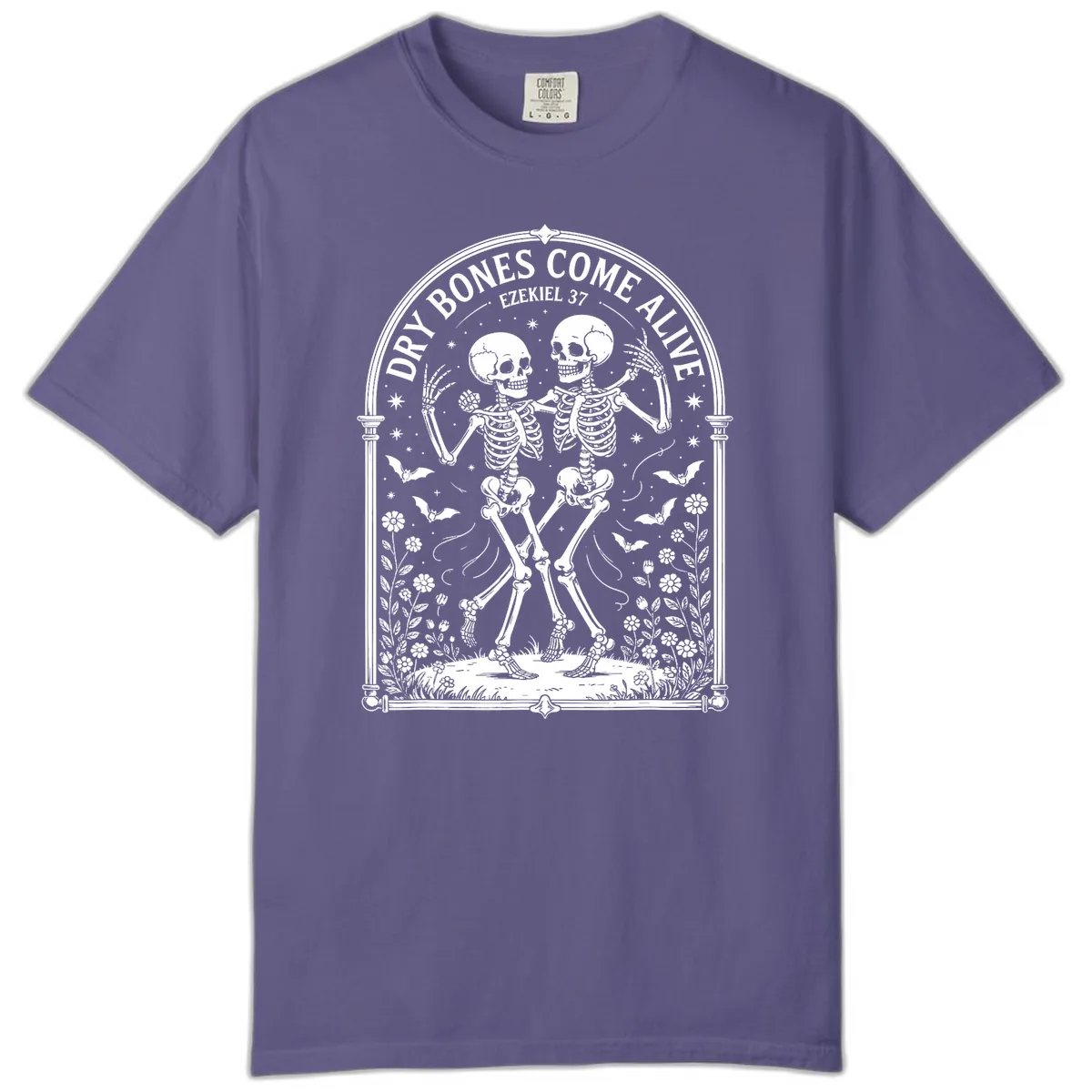 Dry Bones Come Alive Skeletons Dancing Comfort Color in Grape