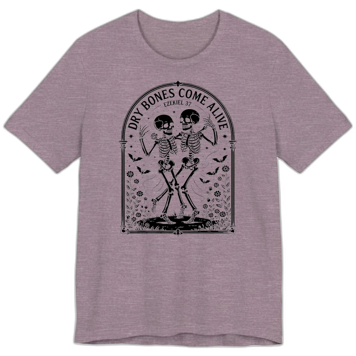 Dry Bones Come Alive Skeletons Dancing Premium T-Shirt in Heather Purple