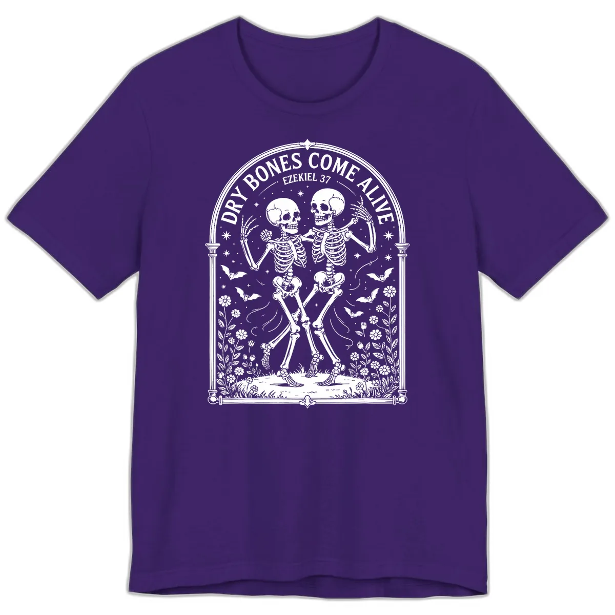 Dry Bones Come Alive Skeletons Dancing Premium T-Shirt in Team Purple