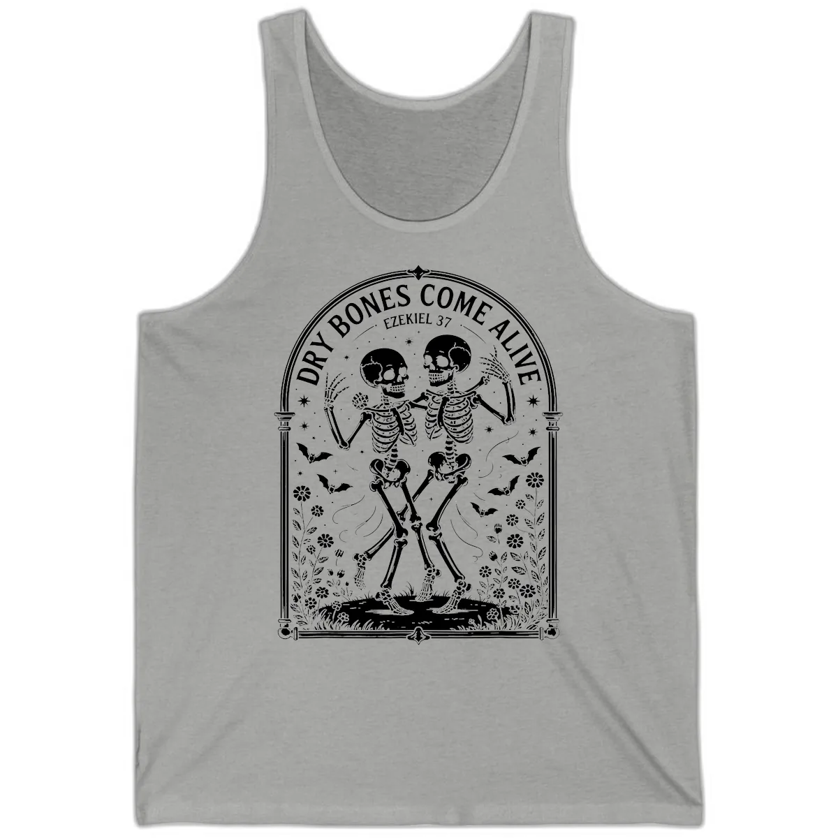 Dry Bones Come Alive Skeletons Dancing Tank in Athletic Heather