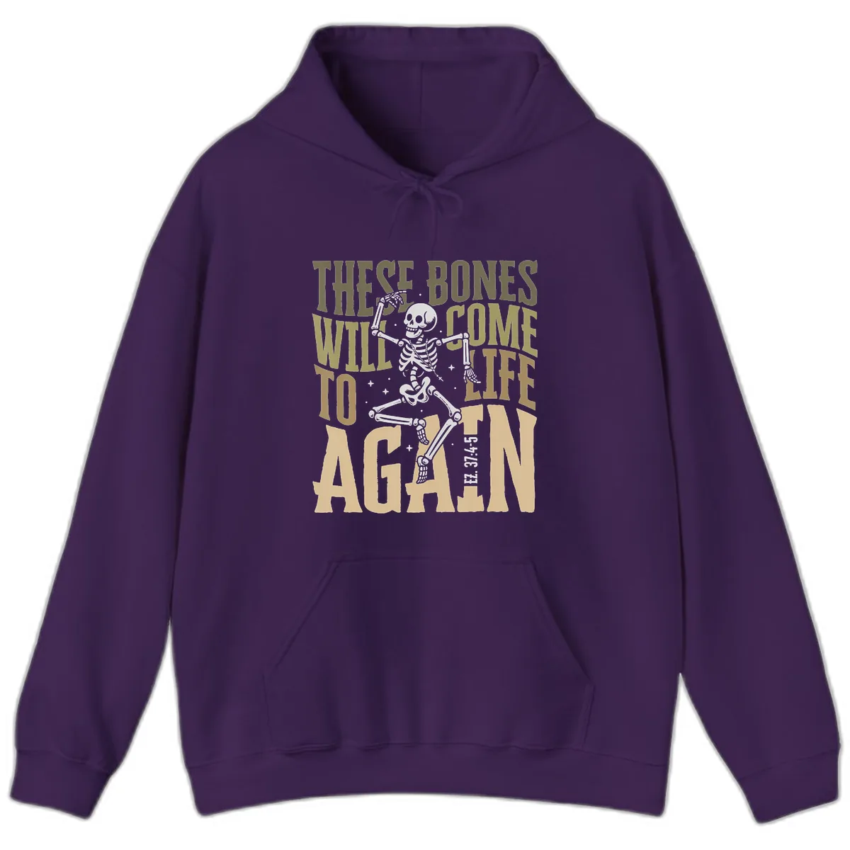 These Bones Will Come To Life Again Hoodie in Purple