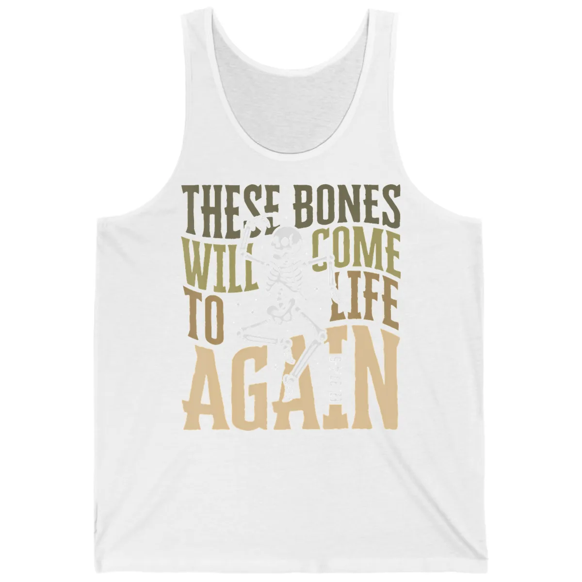 These Bones Will Come To Life Again Tank in White