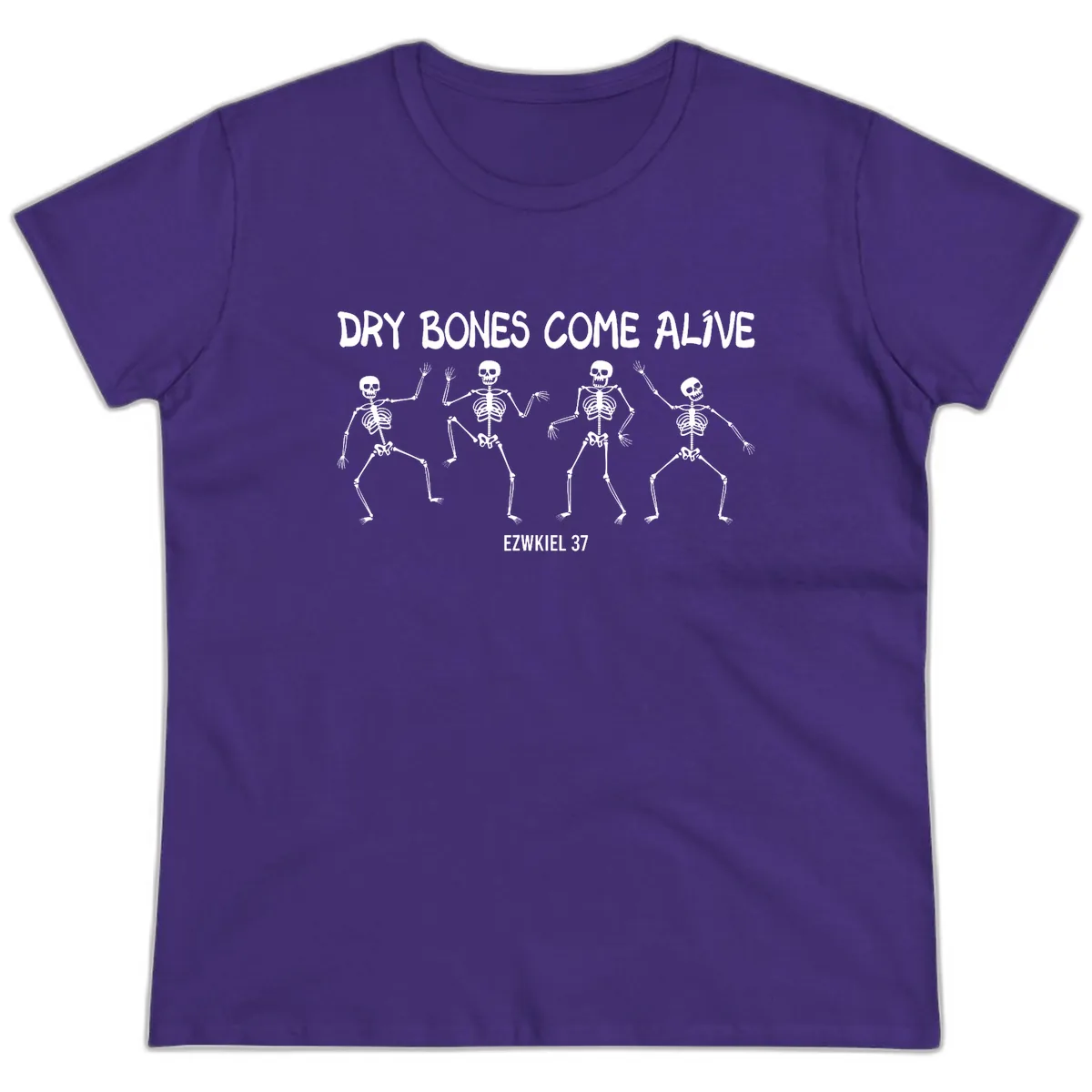 Dry Bones Come Alive Verse Ladies Tee in Purple