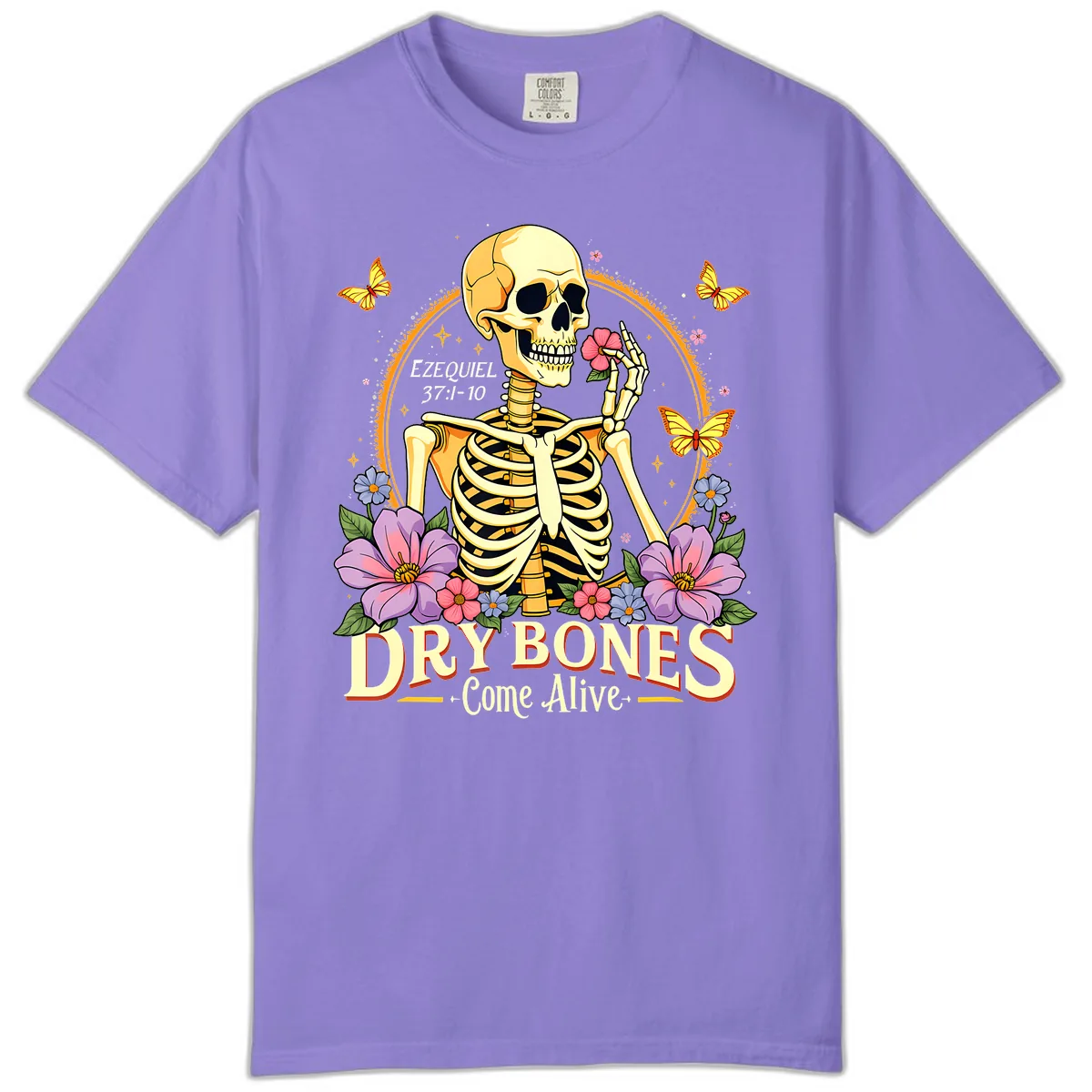 Dry Bones Come Alive Biblical Art Comfort Color in Violet