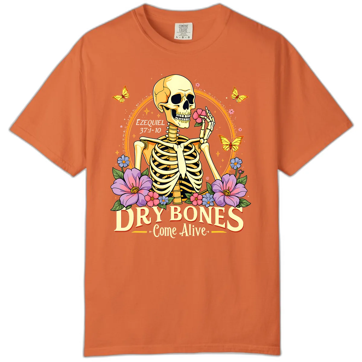 Dry Bones Come Alive Biblical Art Comfort Color in Burnt Orange