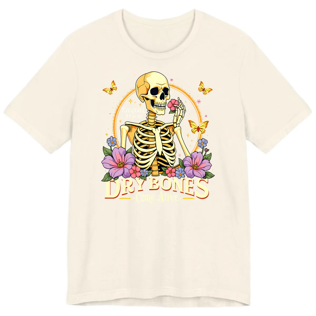 Dry Bones Come Alive Biblical Art Premium T-Shirt in Natural