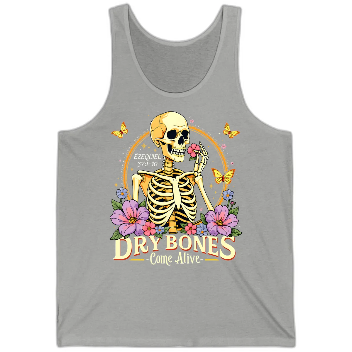 Dry Bones Come Alive Biblical Art Tank in Athletic Heather