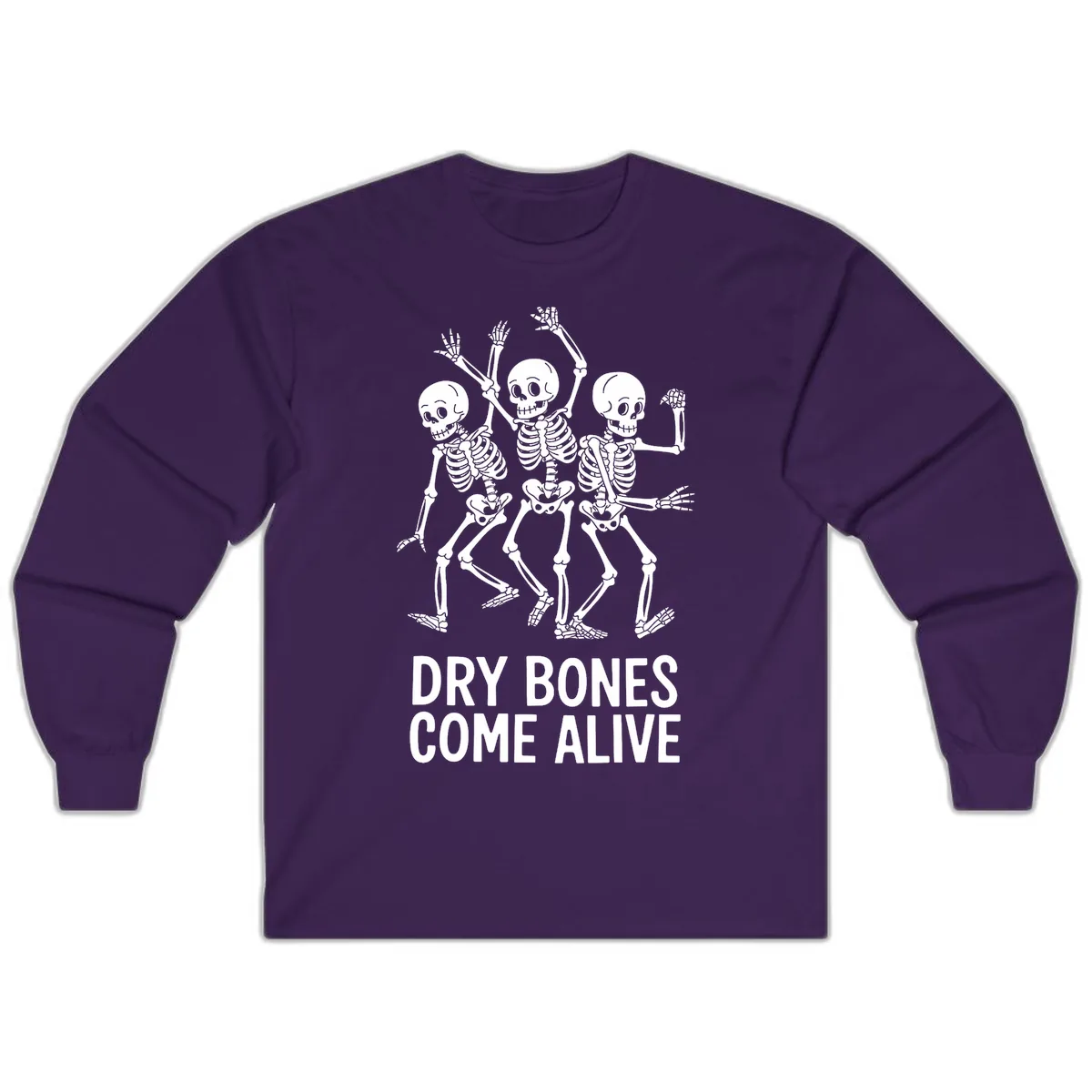 Dry Bones Come Alive Skeletons Long Sleeve in Purple