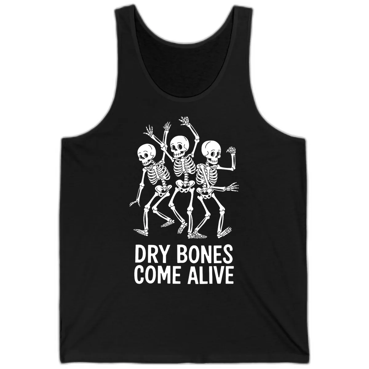 Dry Bones Come Alive Skeletons Tank in Black