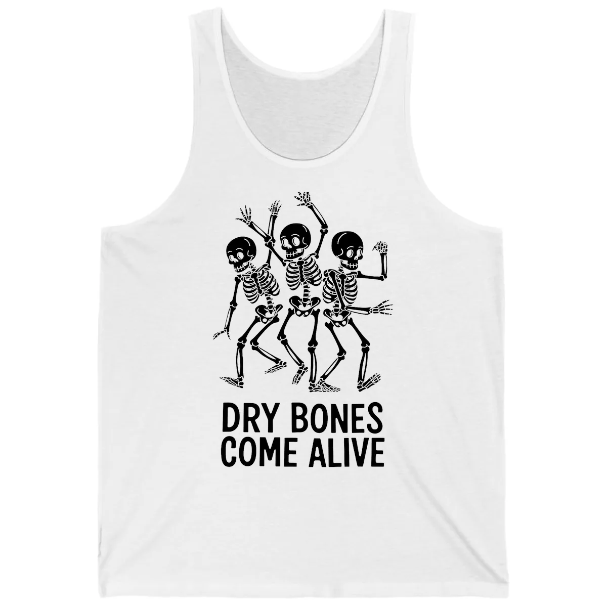 Dry Bones Come Alive Skeletons Tank in White