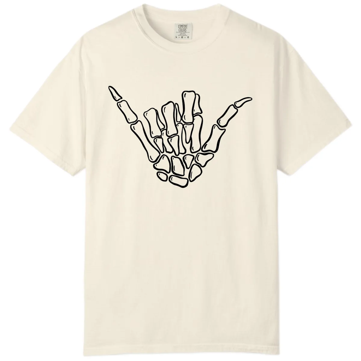 Skeleton Hang Loose Hand Gesture Comfort Color in Ivory
