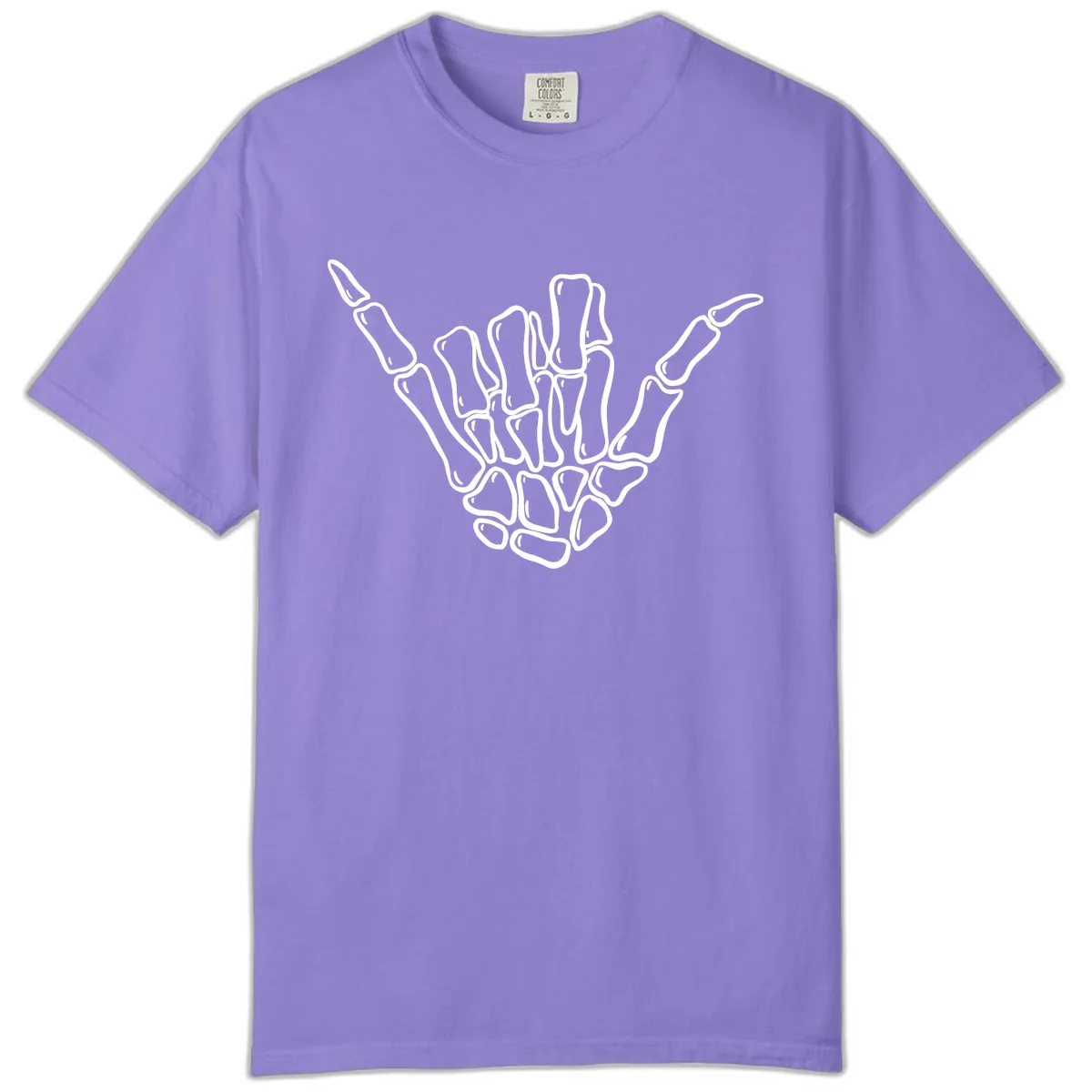 Skeleton Hang Loose Hand Gesture Comfort Color in Violet