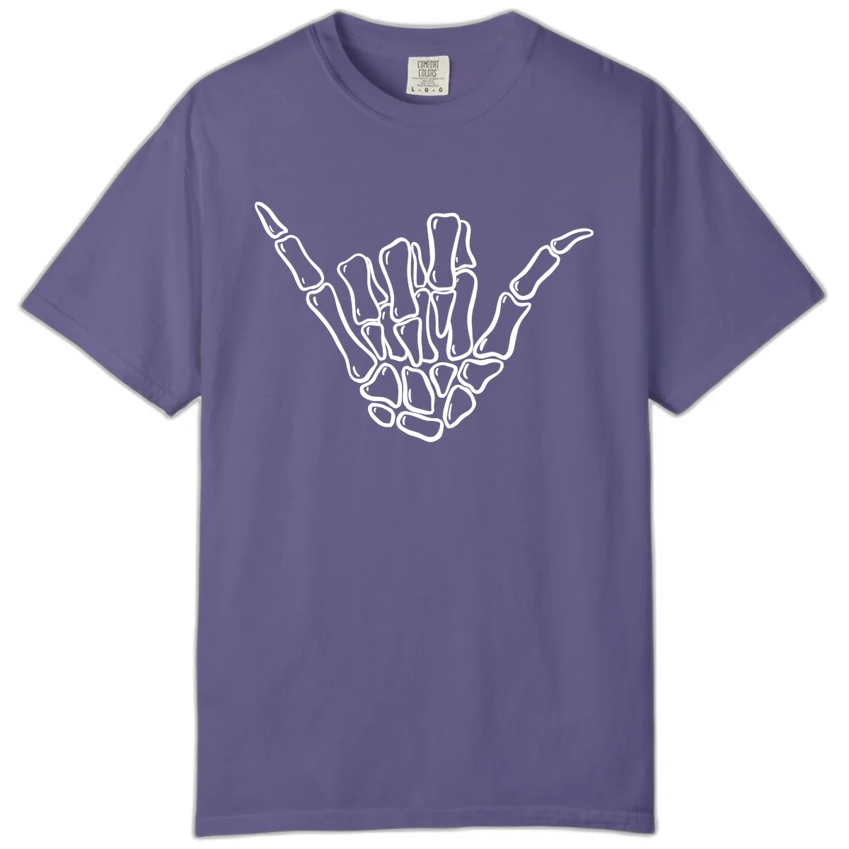Skeleton Hang Loose Hand Gesture Comfort Color in Grape