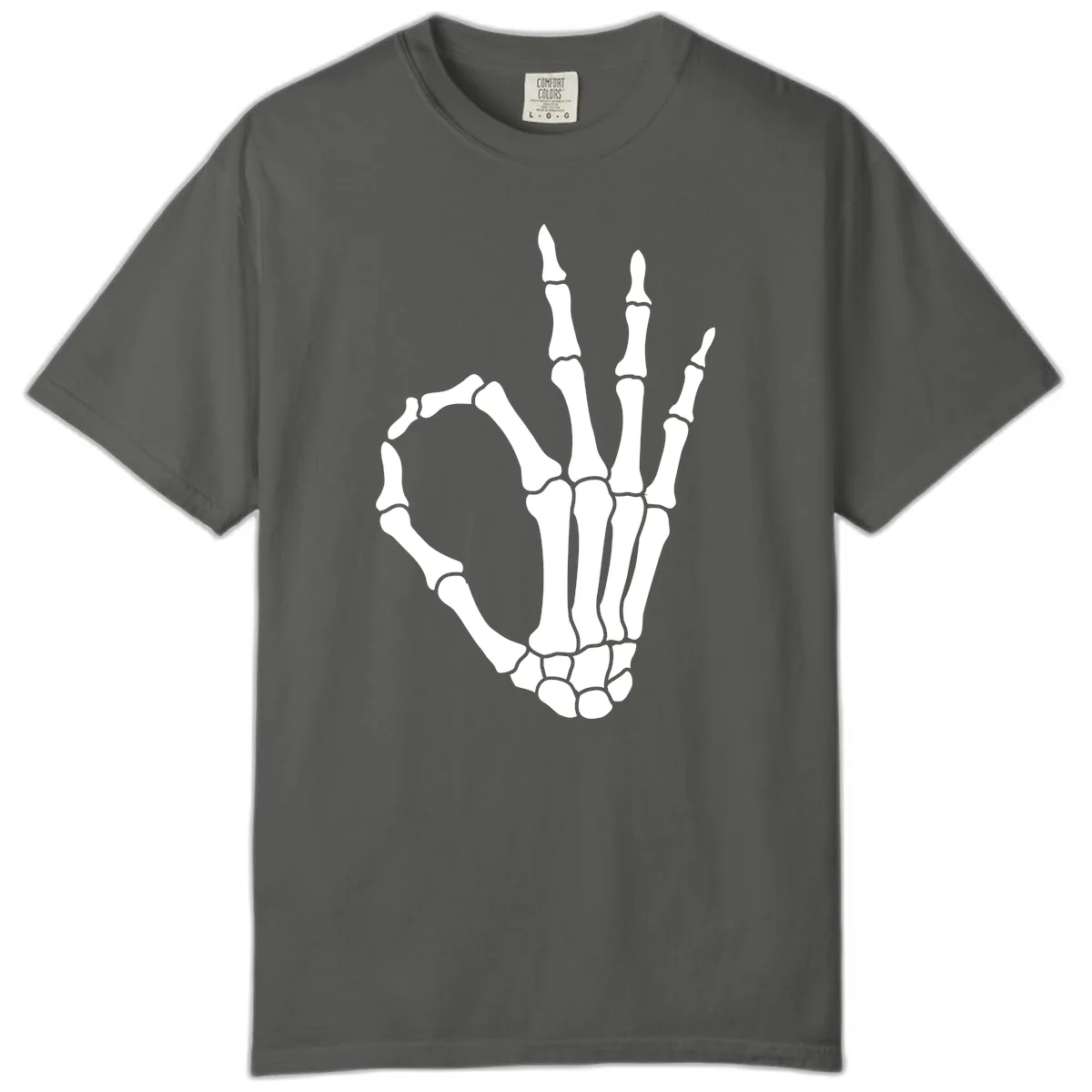 Skeletal Okay Hand Gesture Comfort Color in Pepper