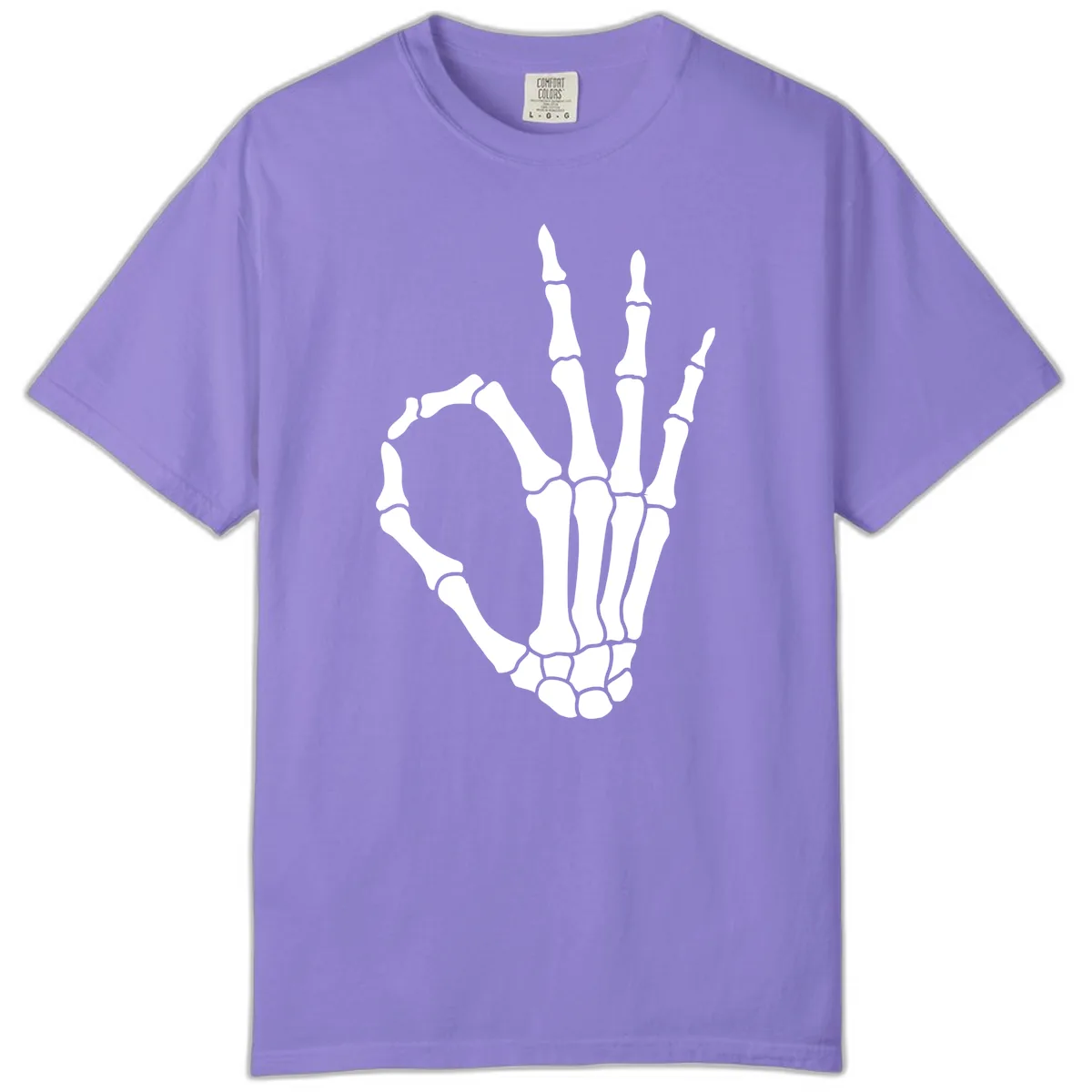 Skeletal Okay Hand Gesture Comfort Color in Violet