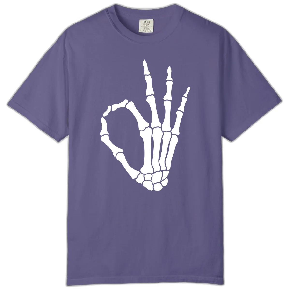 Skeletal Okay Hand Gesture Comfort Color in Grape