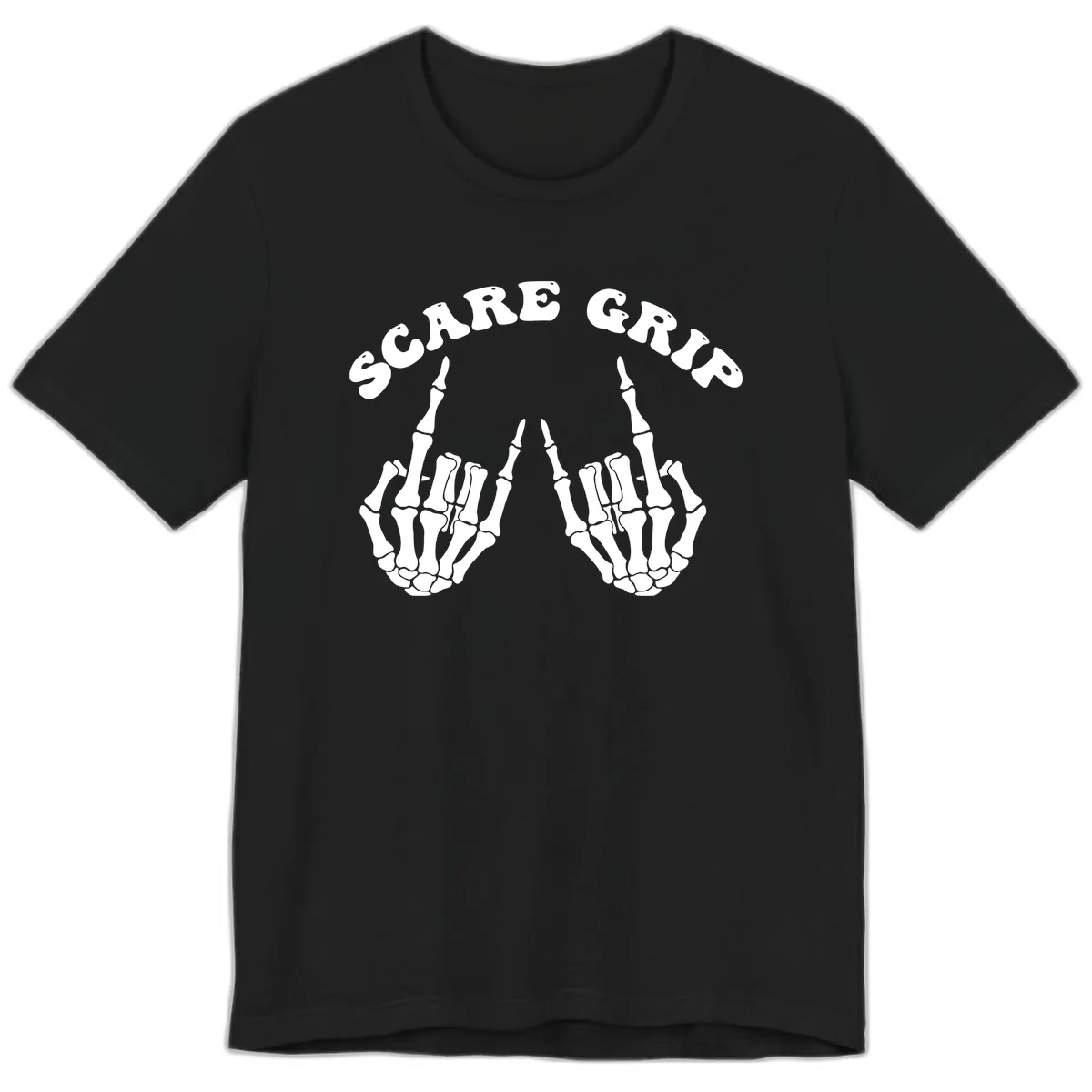 Scare Grip Skeleton Hands Gesture Premium T-Shirt in Black