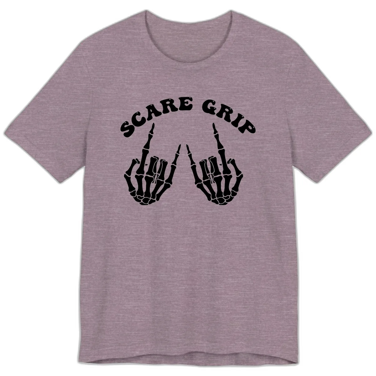 Scare Grip Skeleton Hands Gesture Premium T-Shirt in Heather Purple