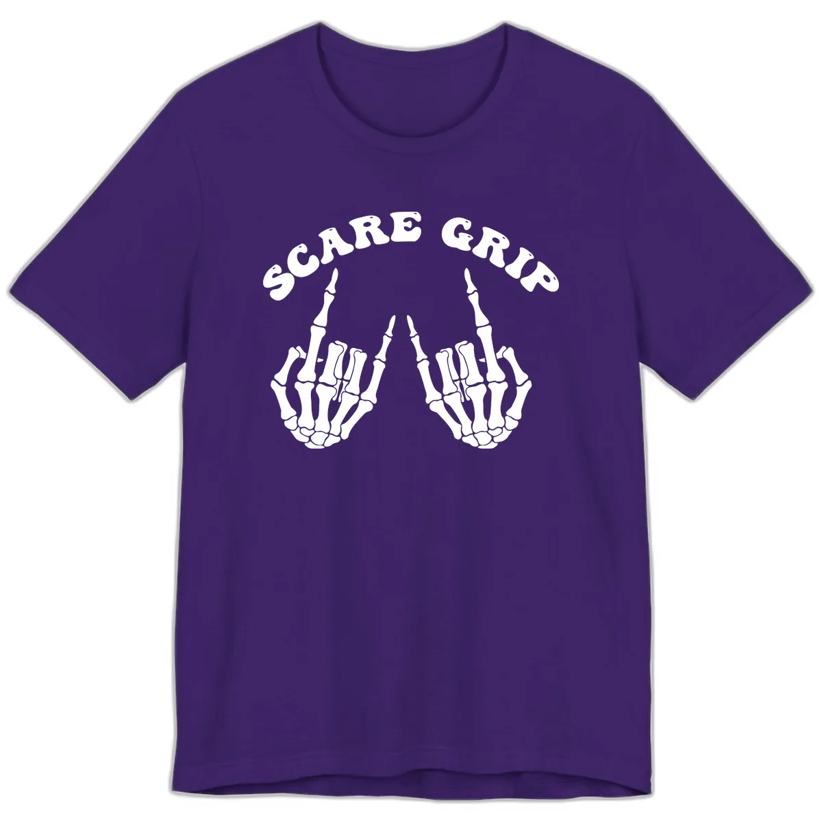 Scare Grip Skeleton Hands Gesture Premium T-Shirt in Team Purple