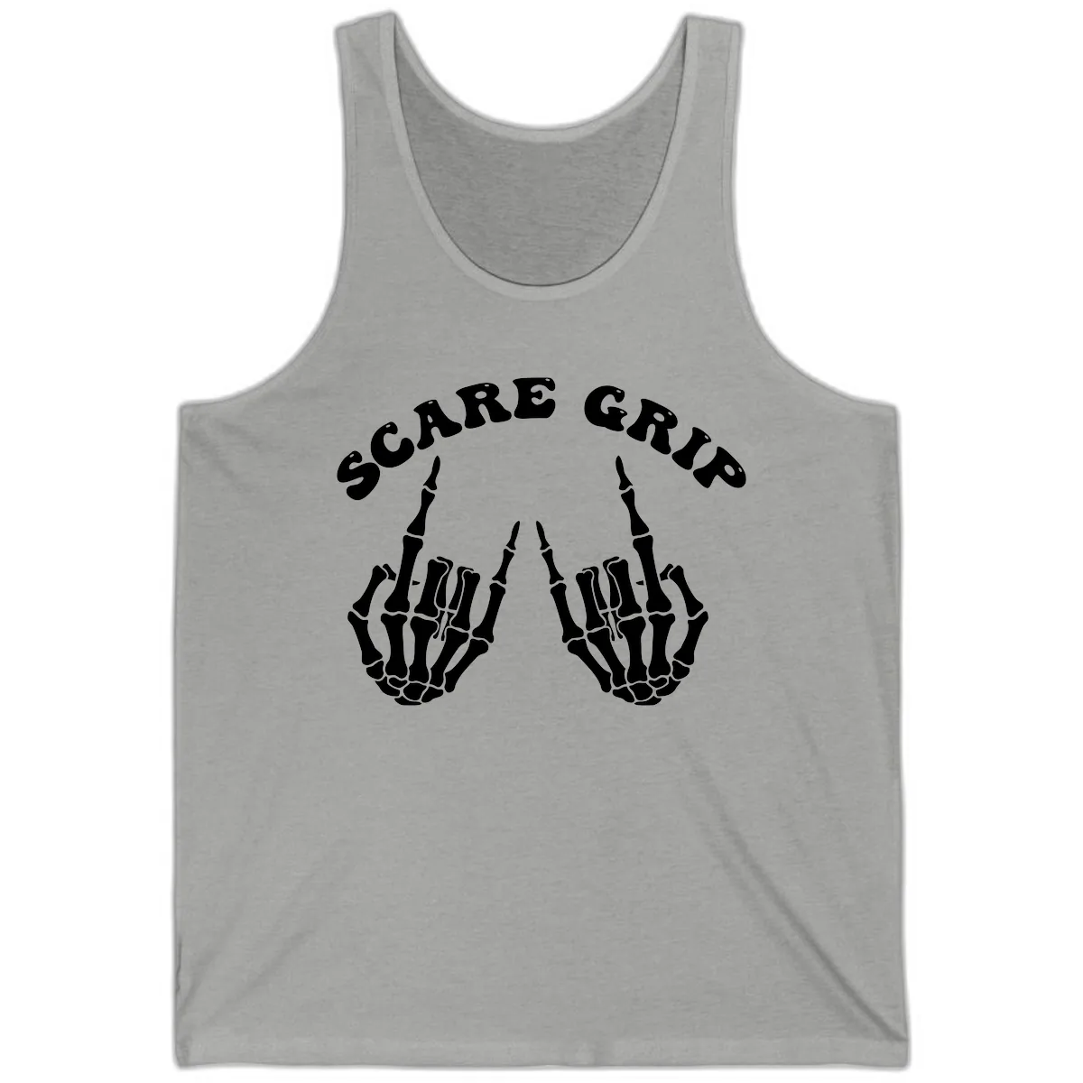 Scare Grip Skeleton Hands Gesture Tank in Athletic Heather