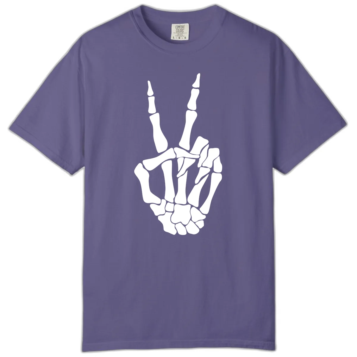 Gothic Skeletal Hand Peace Gesture Comfort Color in Grape