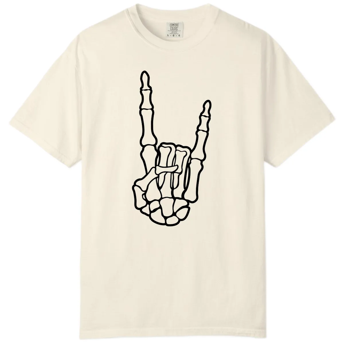 Skeletal Rock and Roll Hand Gesture Comfort Color in Ivory
