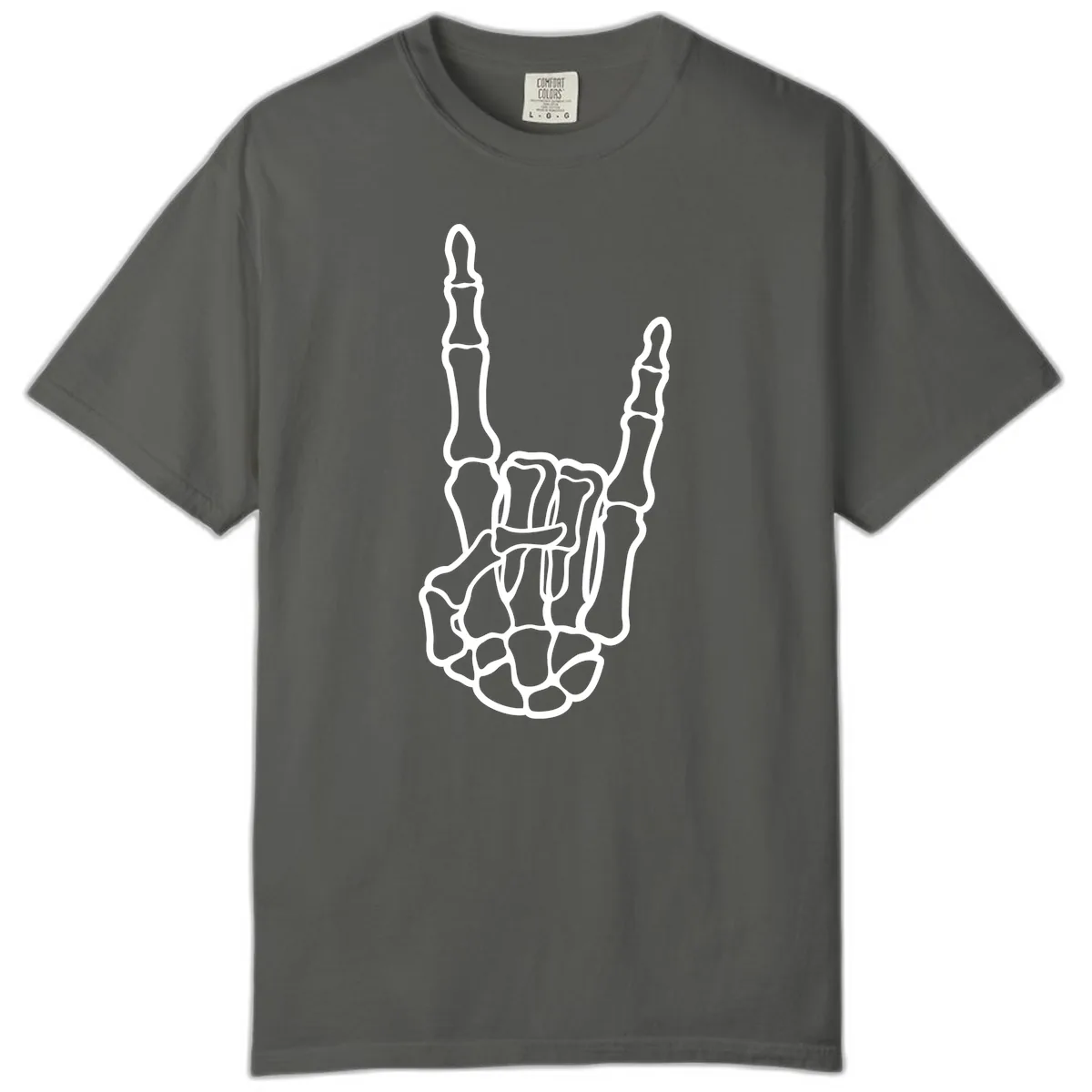 Skeletal Rock and Roll Hand Gesture Comfort Color in Pepper
