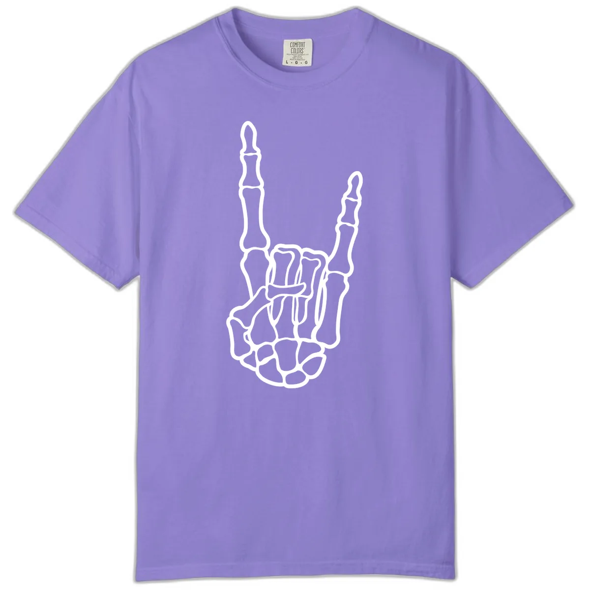 Skeletal Rock and Roll Hand Gesture Comfort Color in Violet