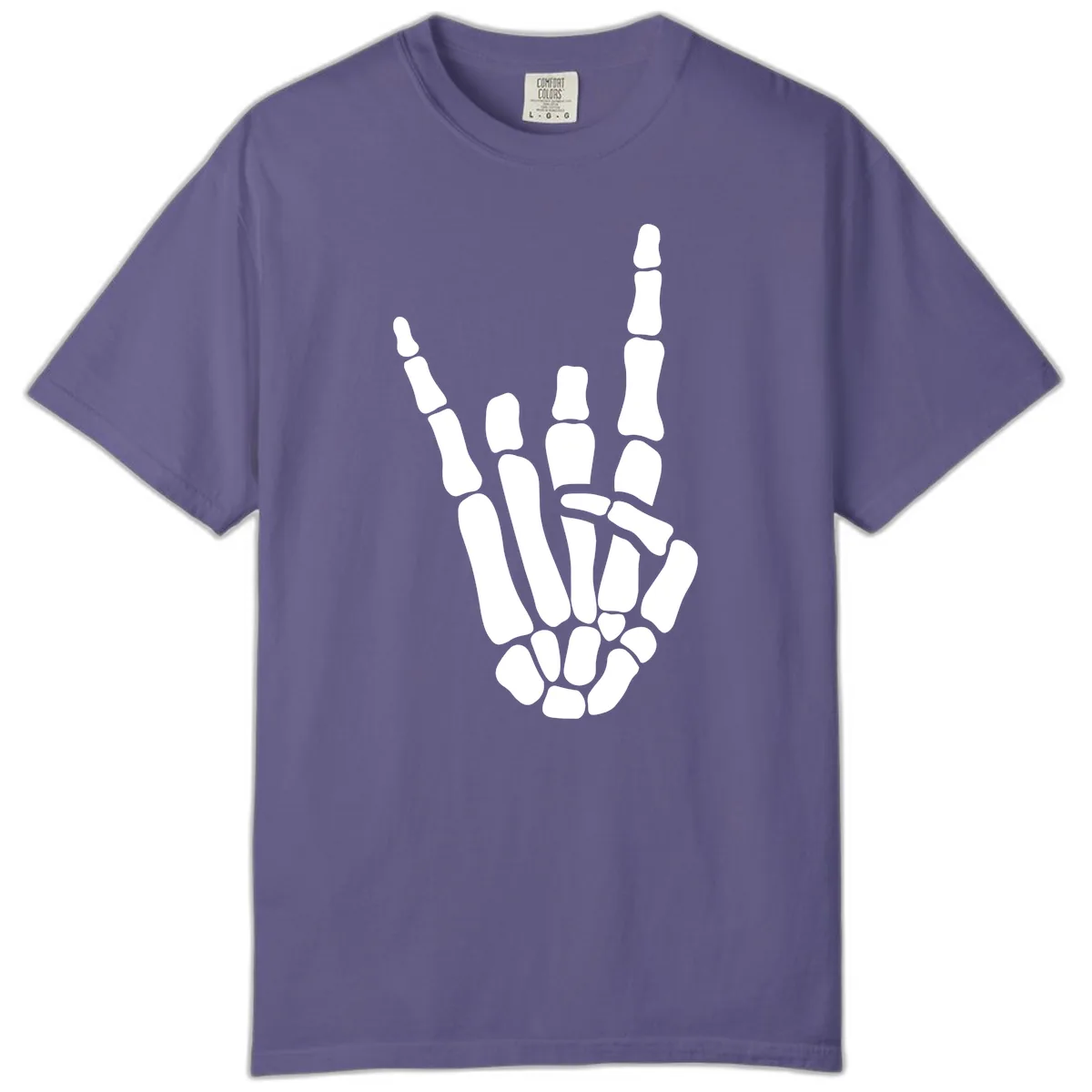 Rock And Roll Skeleton Hand Sign Comfort Color in Grape