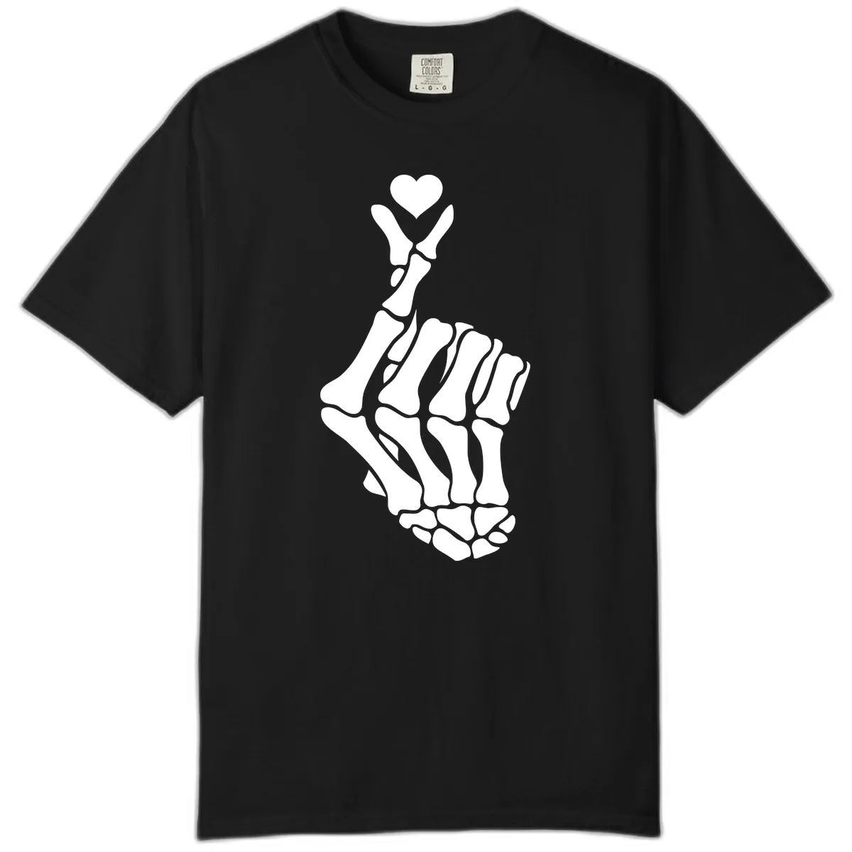 Bony Love Finger Heart Hand Sign Comfort Color in Black