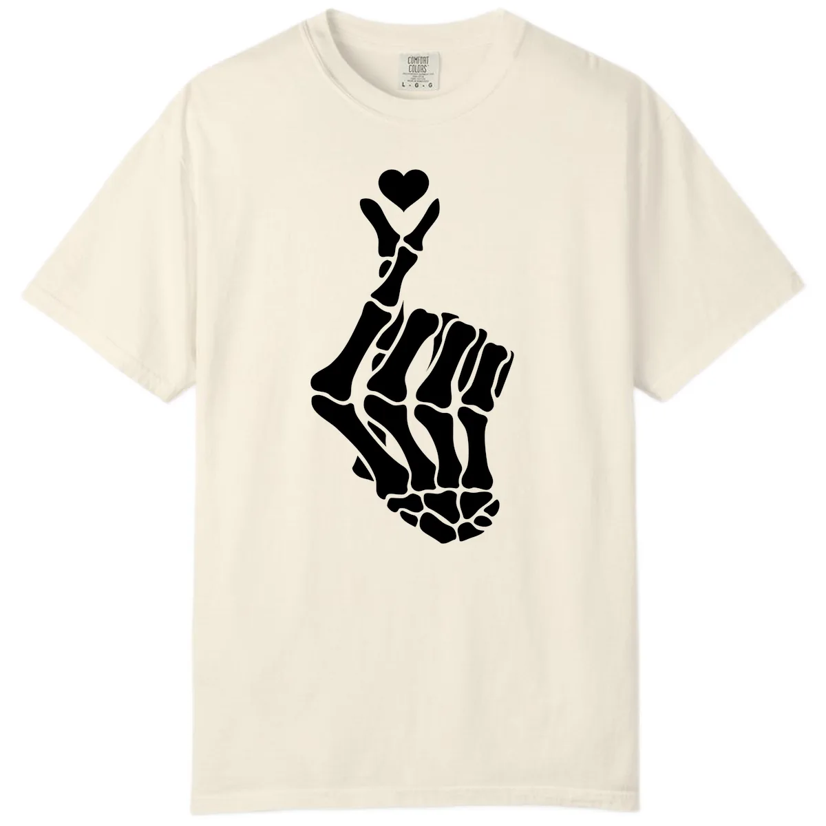 Bony Love Finger Heart Hand Sign Comfort Color in Ivory