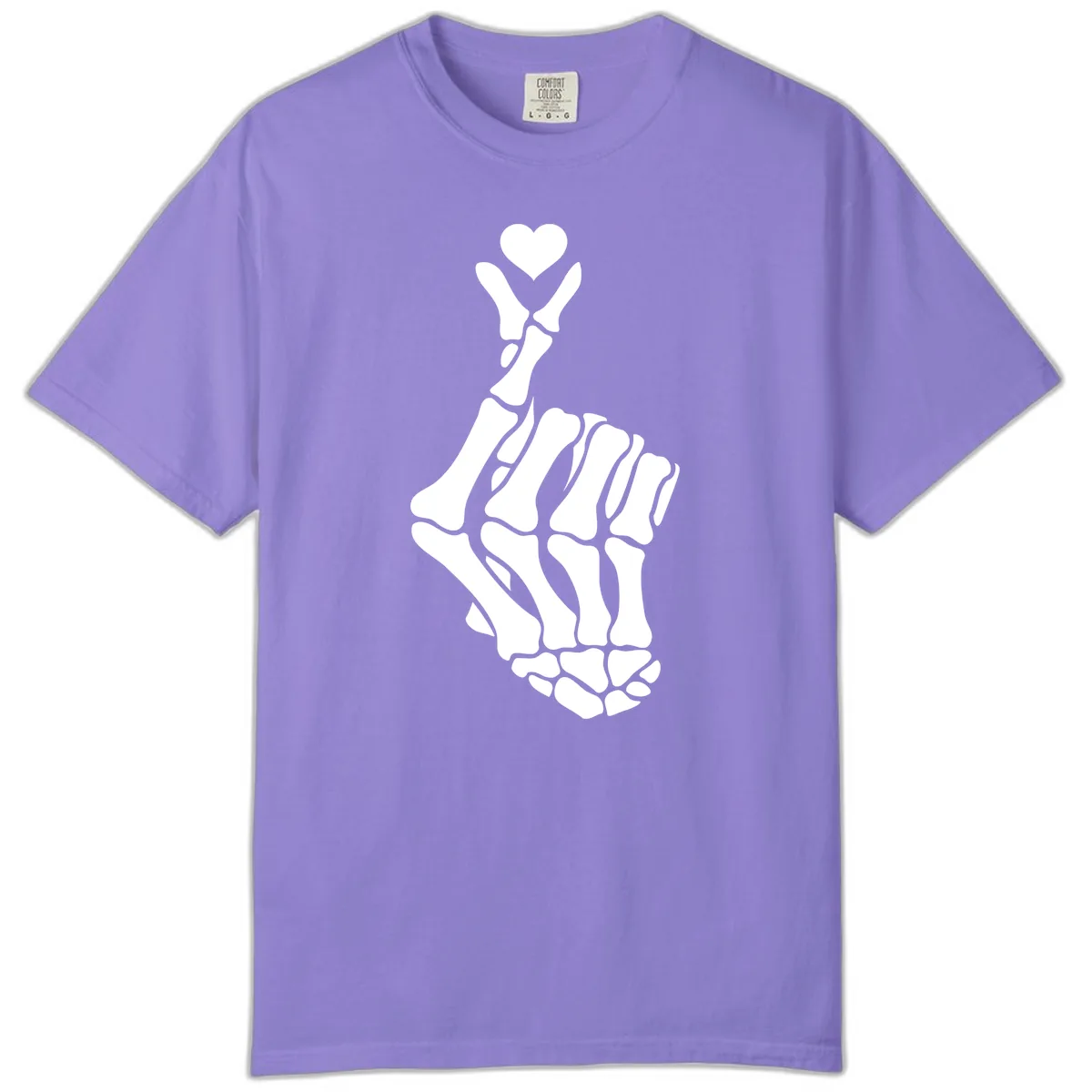 Bony Love Finger Heart Hand Sign Comfort Color in Violet