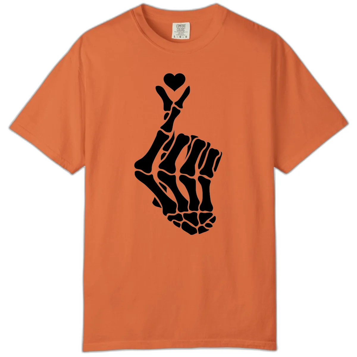 Bony Love Finger Heart Hand Sign Comfort Color in Burnt Orange