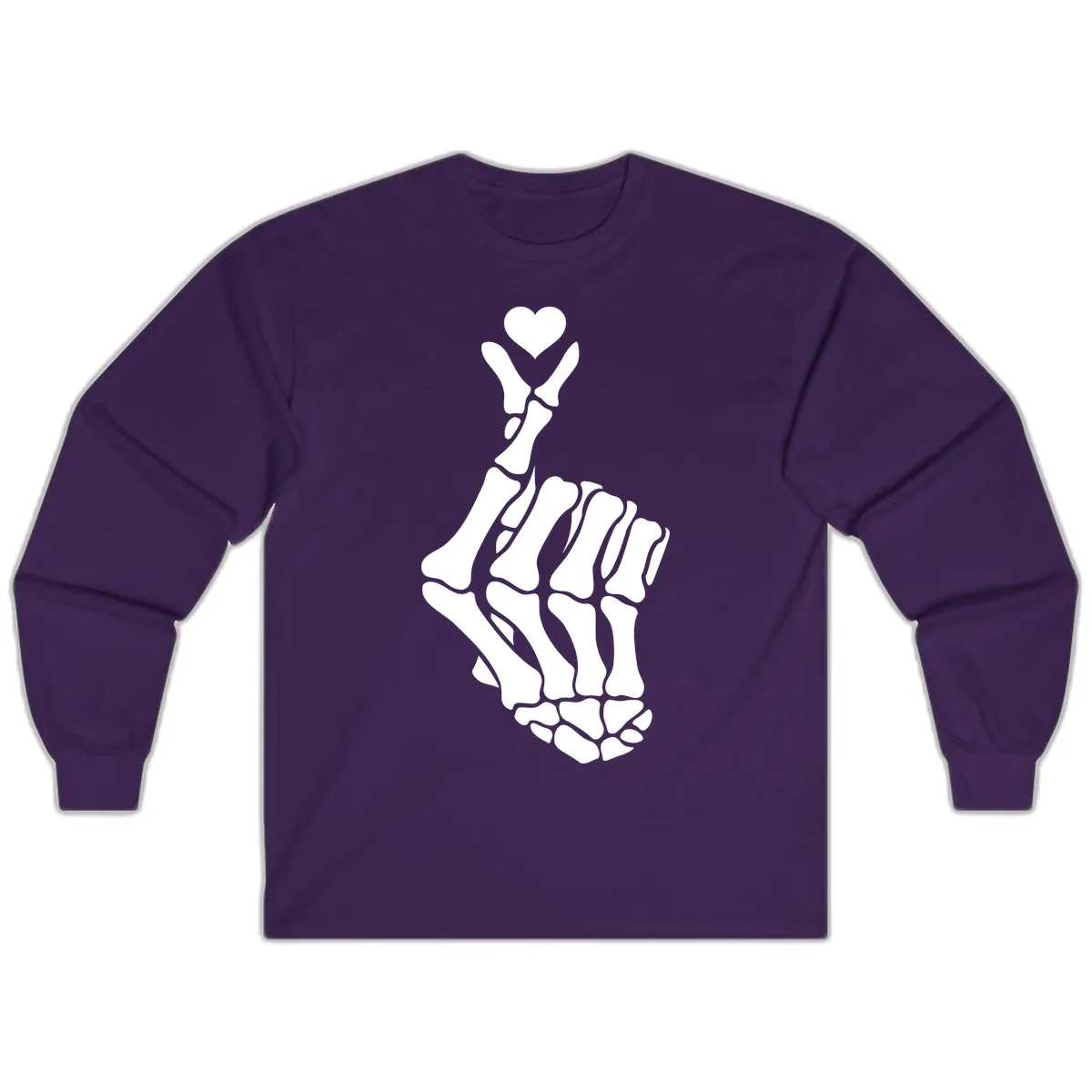 Bony Love Finger Heart Hand Sign Long Sleeve in Purple