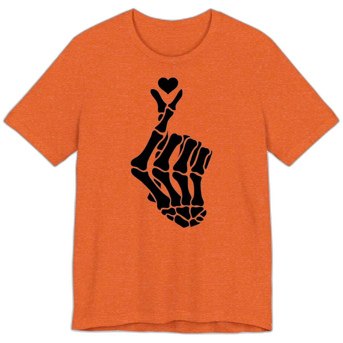 Bony Love Finger Heart Hand Sign Premium T-Shirt in Heather Orange