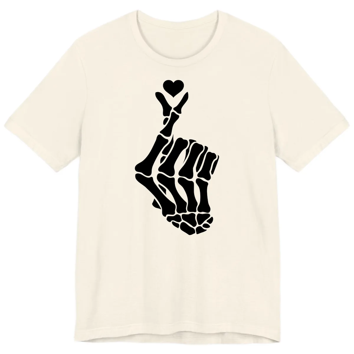 Bony Love Finger Heart Hand Sign Premium T-Shirt in Natural