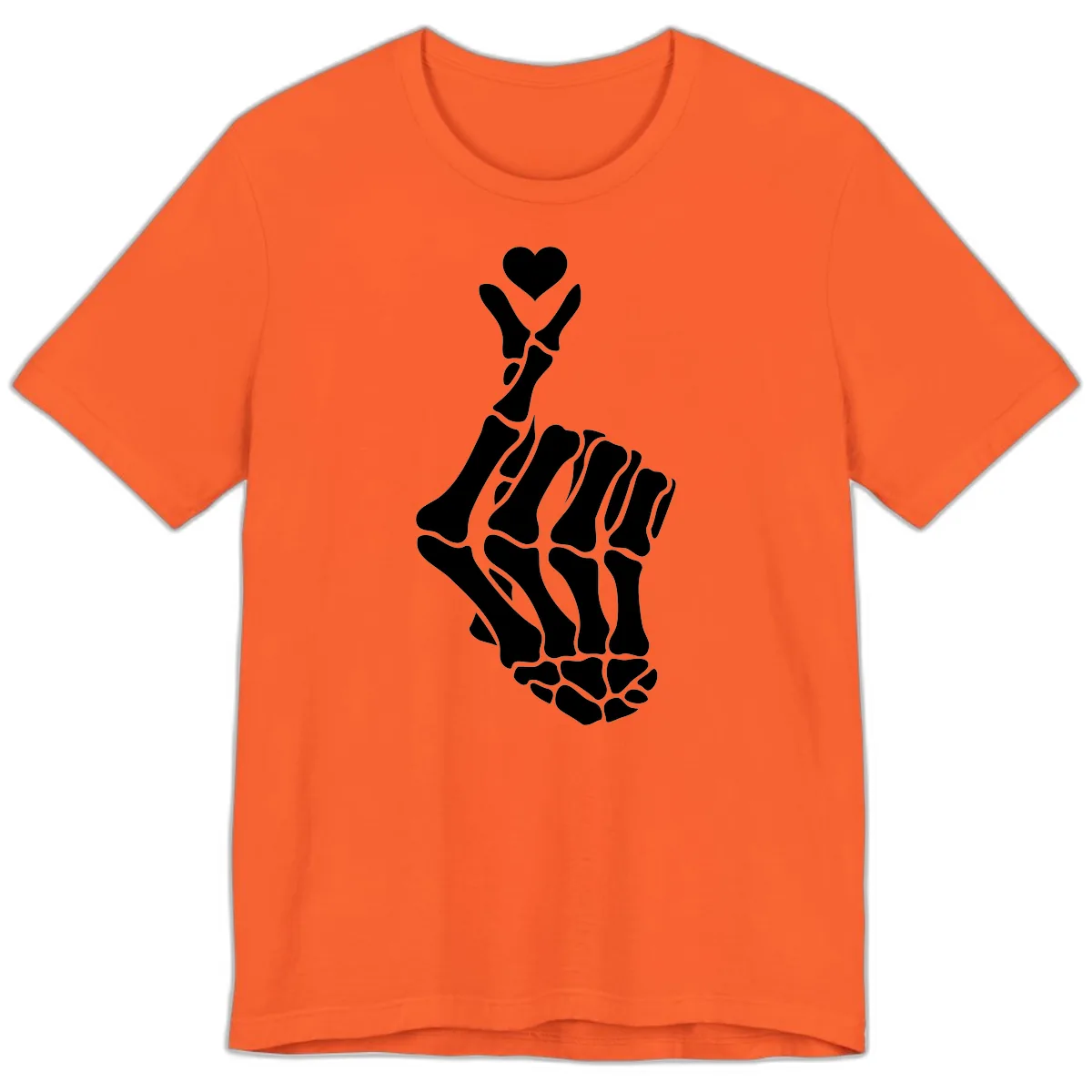 Bony Love Finger Heart Hand Sign Premium T-Shirt in Orange