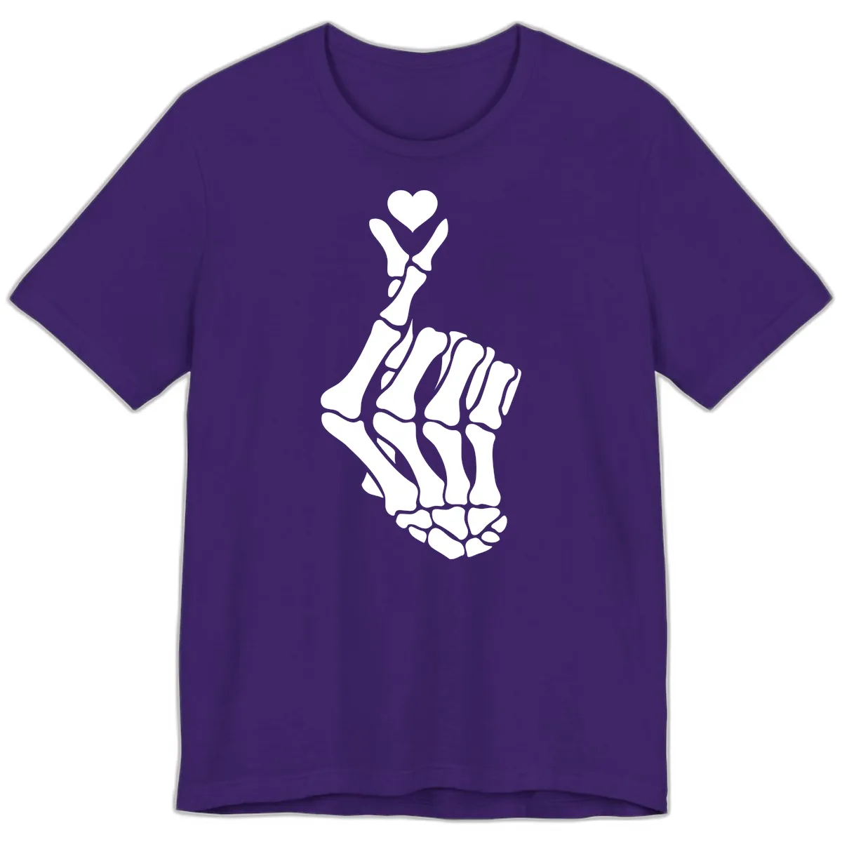 Bony Love Finger Heart Hand Sign Premium T-Shirt in Team Purple