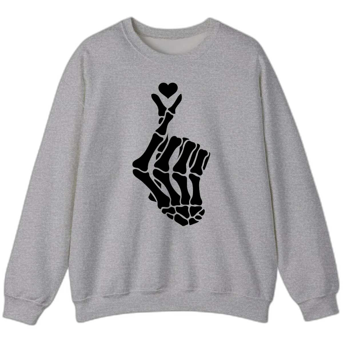 Bony Love Finger Heart Hand Sign Sweatshirt in Sport Grey
