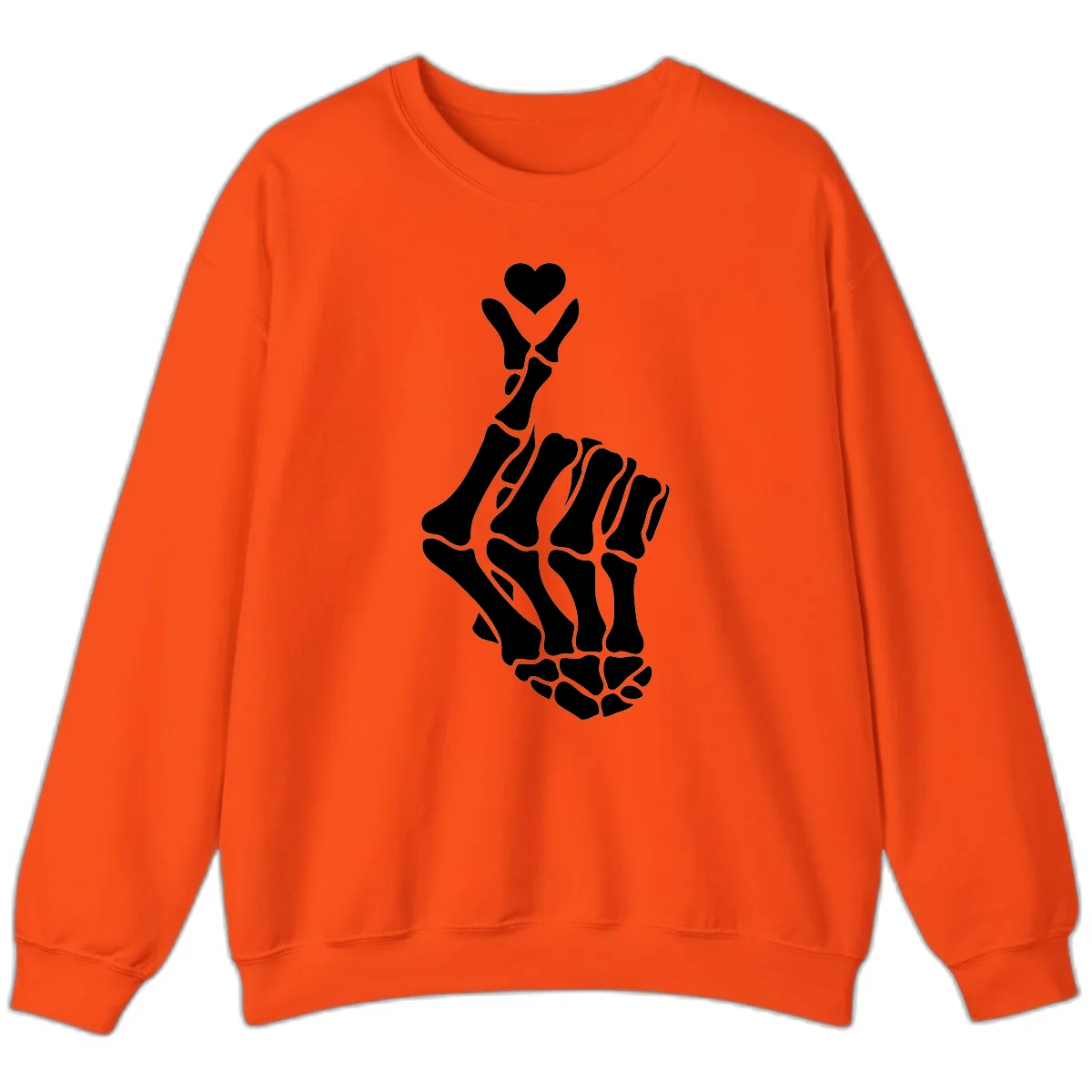 Bony Love Finger Heart Hand Sign Sweatshirt in Orange