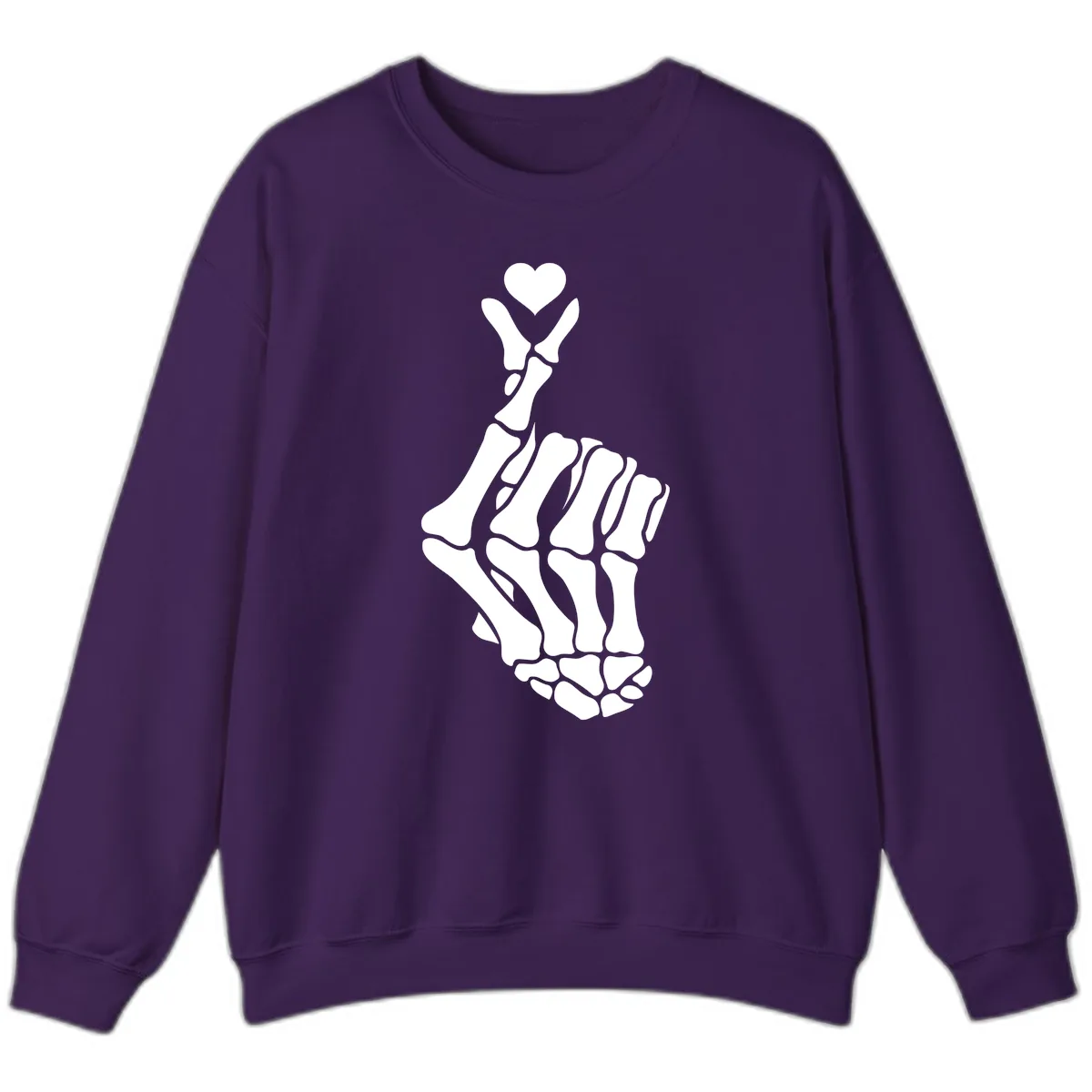 Bony Love Finger Heart Hand Sign Sweatshirt in Purple