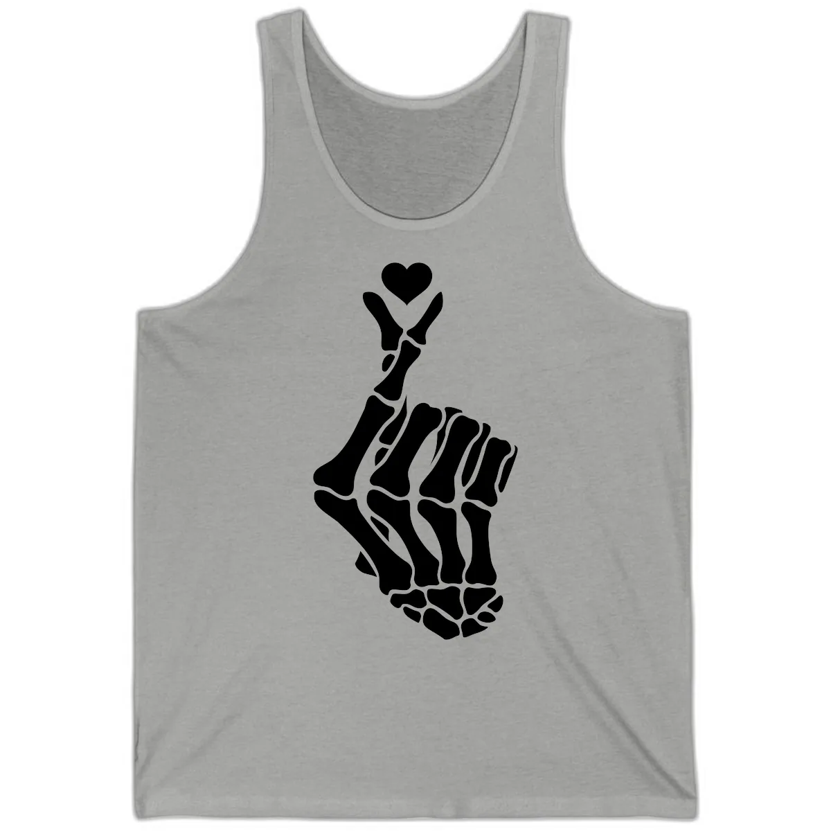 Bony Love Finger Heart Hand Sign Tank in Athletic Heather