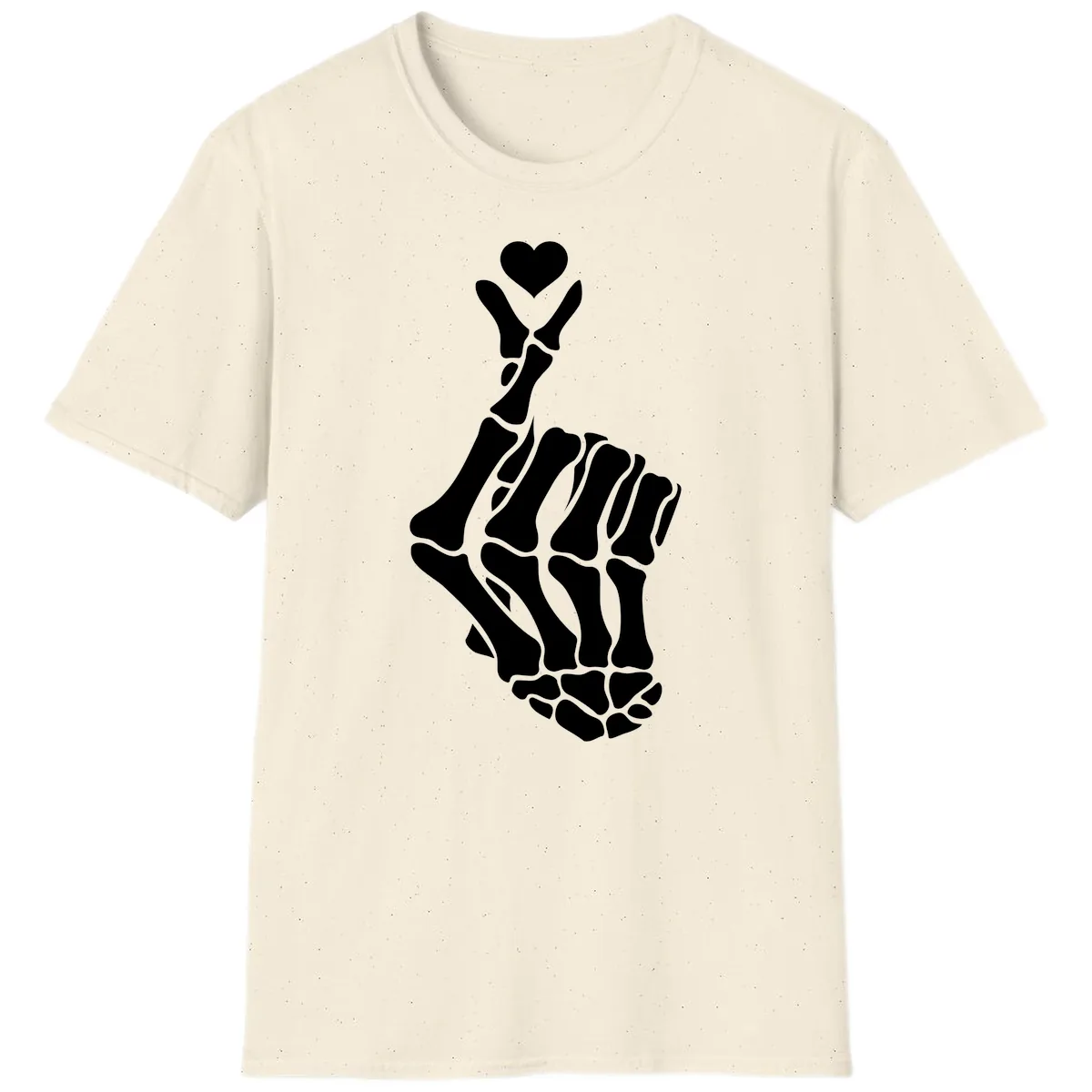 Bony Love Finger Heart Hand Sign T-Shirt in Natural