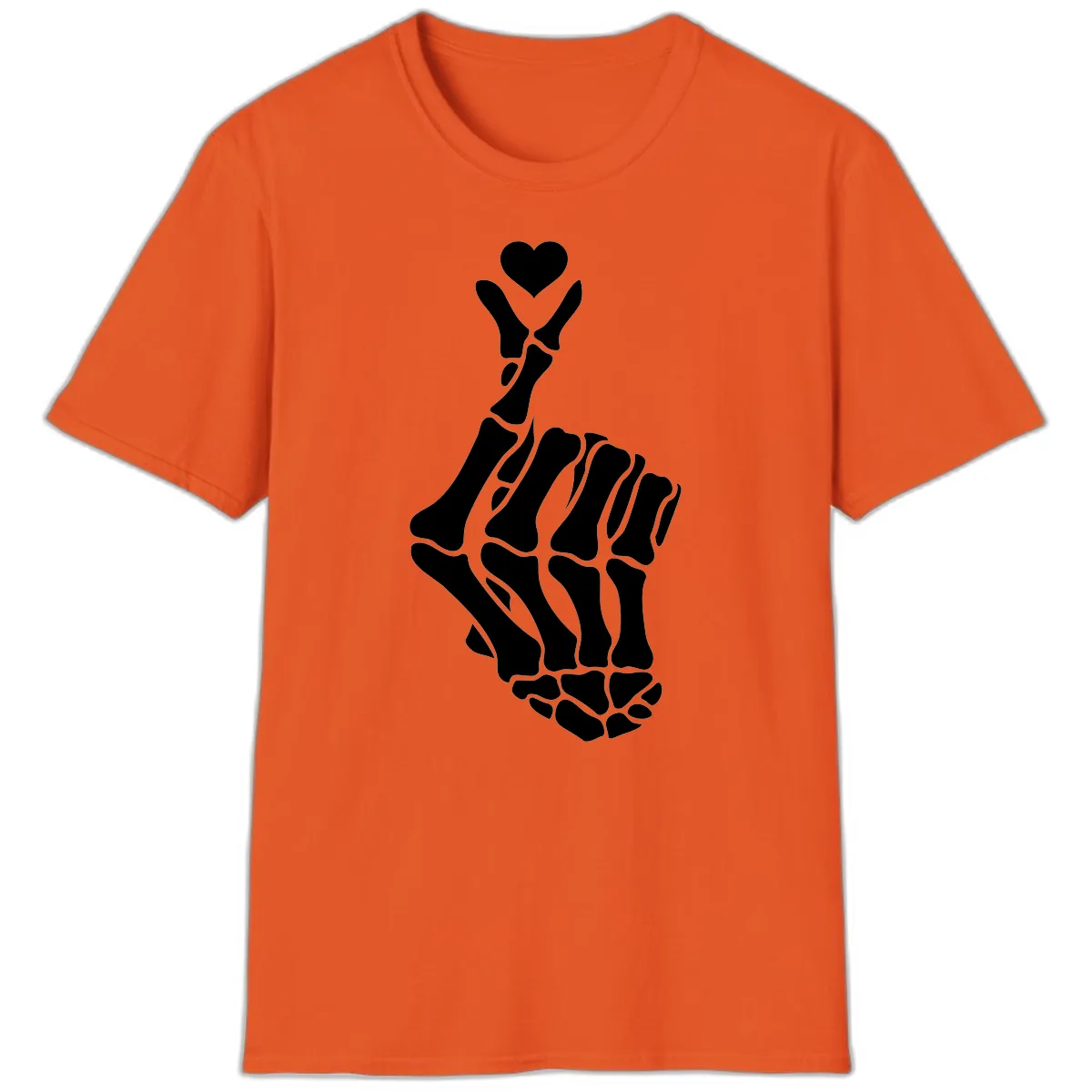 Bony Love Finger Heart Hand Sign T-Shirt in Orange