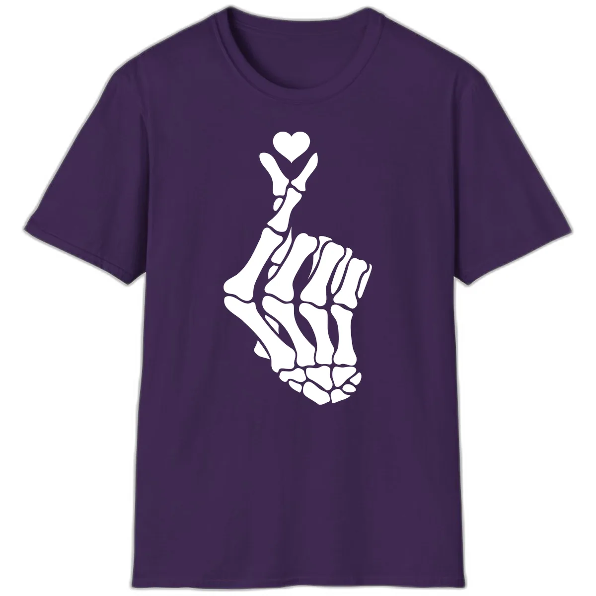 Bony Love Finger Heart Hand Sign T-Shirt in Purple
