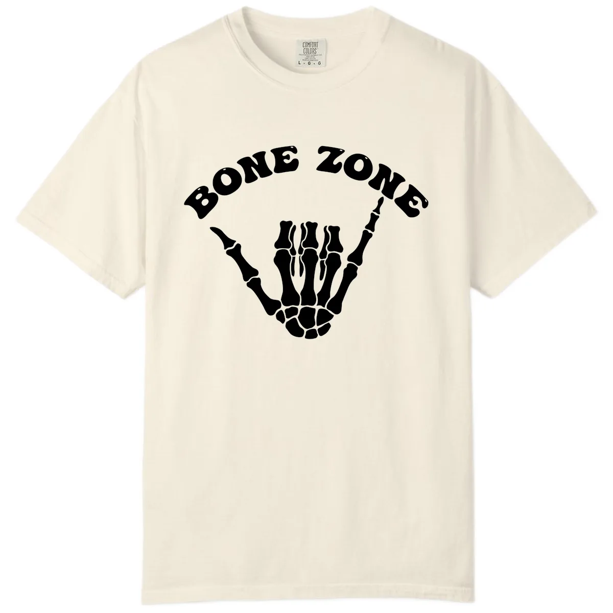 Bone Zone Skeleton Shaka Hand Gesture Comfort Color in Ivory