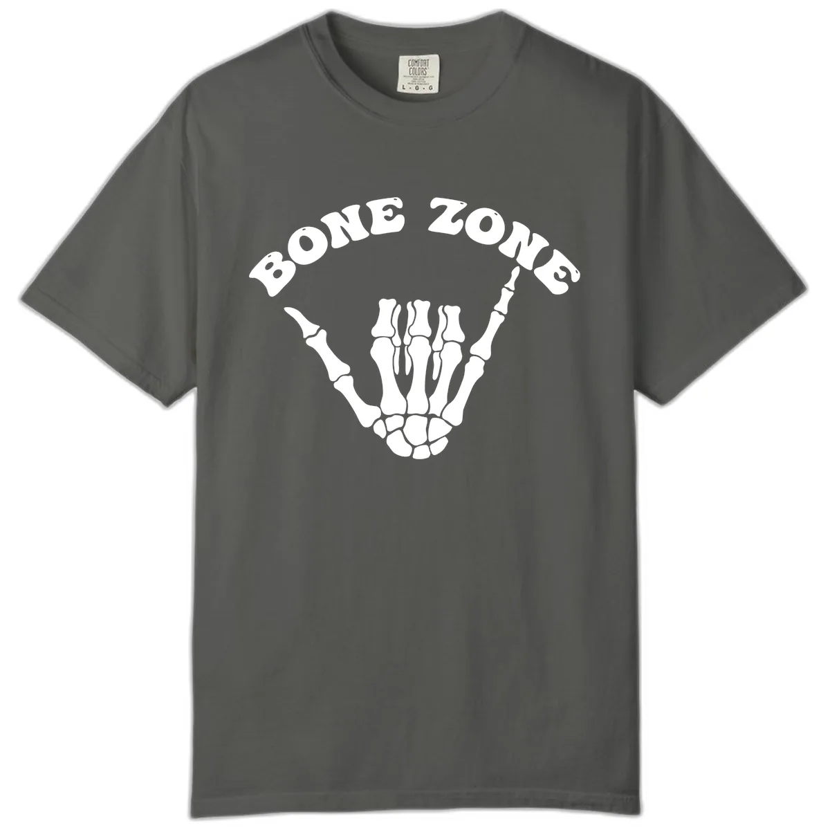 Bone Zone Skeleton Shaka Hand Gesture Comfort Color in Pepper