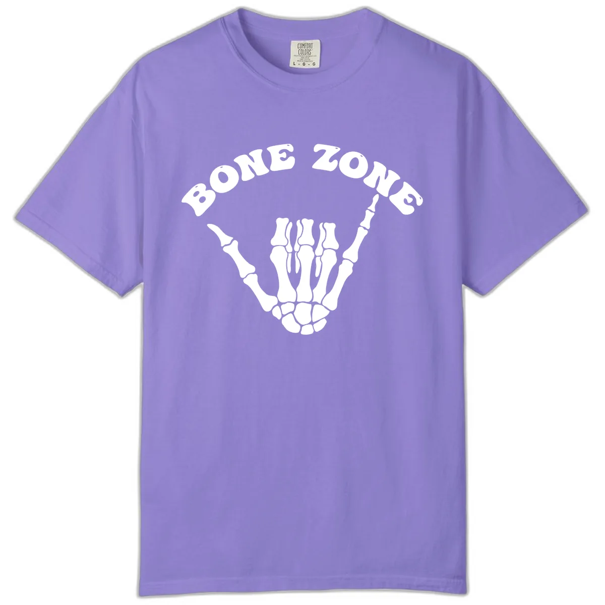 Bone Zone Skeleton Shaka Hand Gesture Comfort Color in Violet