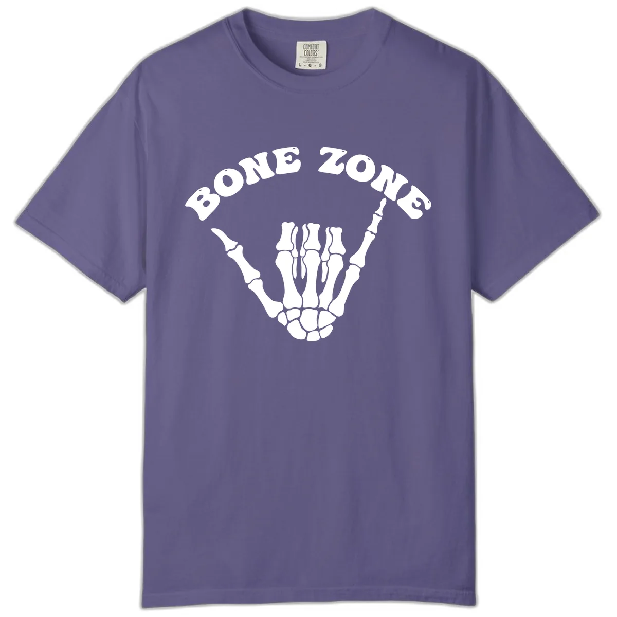 Bone Zone Skeleton Shaka Hand Gesture Comfort Color in Grape
